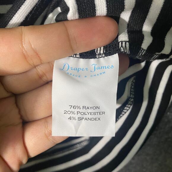 Draper James Mini Dress XS Black White Striped Persley Ponte Knit Preppy - Picture 10 of 11